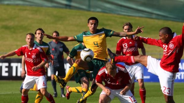 Another step in the right direction . . . despite Tim Cahill sitting out the second half, Australia managed a 1-0 win against Denmark in their first World Cup warm-up in South Africa.
