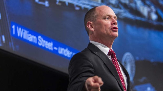 Campbell Newman speaking at an Infrastructure Partnerships Australia lunch in Brisbane.