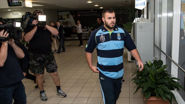 Quick trip? Wade Graham arrives at Coffs Harbour Airport on Tuesday.