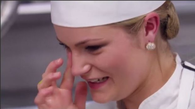 Kelsey struggles to keep it together on MKR.