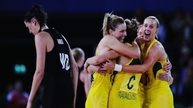 Diamonds celebrating their Commonwealth Games gold medal last year.
