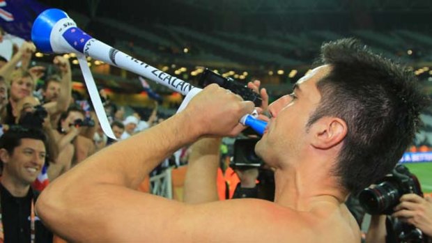 Rory Fallon serenades New Zealand fans after his team held Italy to a draw.
