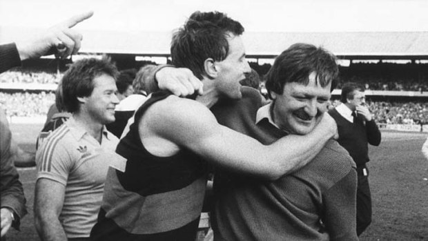 Tim Watson with Kevin Sheedy in 1984.
