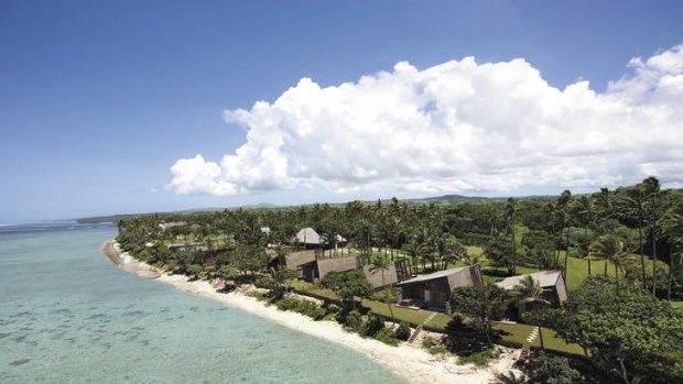 Pacific state … absolute waterfront at Shangri-La's Fijian Resort and Spa.