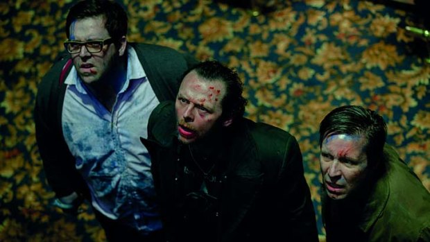 Close encounters: Nick Frost (Andy), Simon Pegg (Gary) and Paddy Considine (Steve) in <i>The World's End</i>.