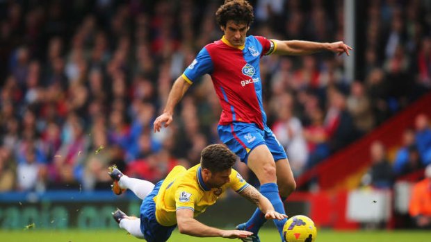 Top league exposure: Mile Jedinak playing for Crystal Palace in the English Premier League.