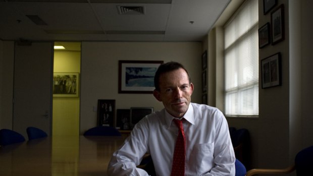 A new chapter ... Tony Abbott, in his electorate office in Manly, admits writing the book was therapeutic after the Coalition's defeat at the last election.