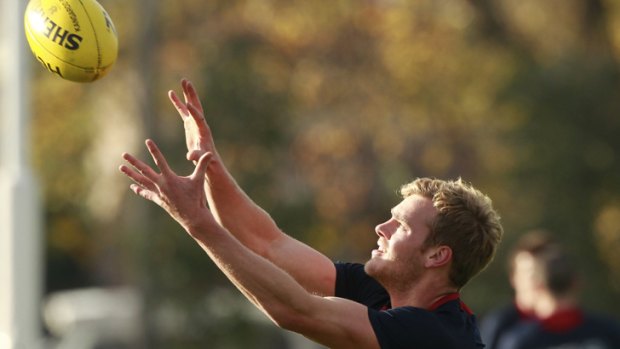 Learning curve: Jack Watts at training yesterday.