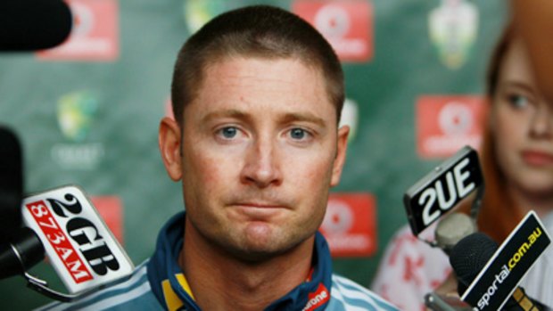 Michael Clarke faces the media at the recent Ashes series launch.