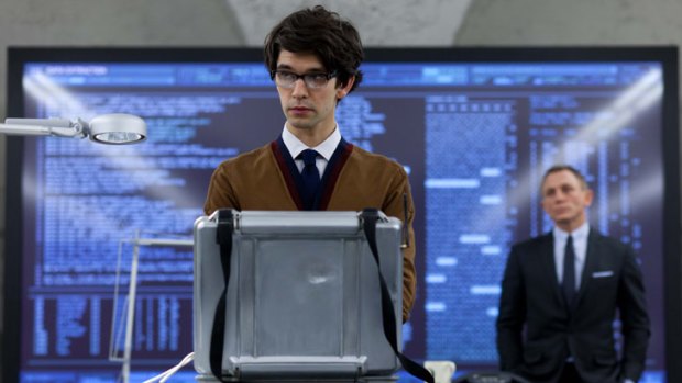 Ben Whishaw as Q. with Daniel Craig as James Bond in Skyfall