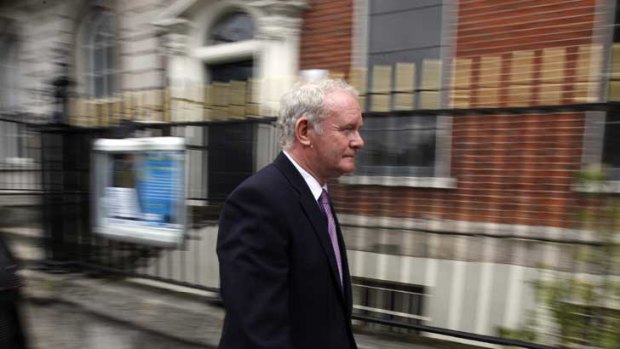 Martin McGuinness arrives for a news conference in Dublin to announce he is running for president. Below: Mr McGuinness in his IRA days.