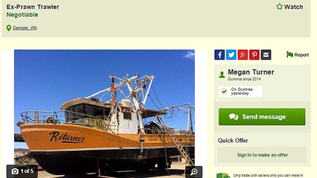 The owners of the prawn trawler Returner are desperately looking for someone to take the vessel.