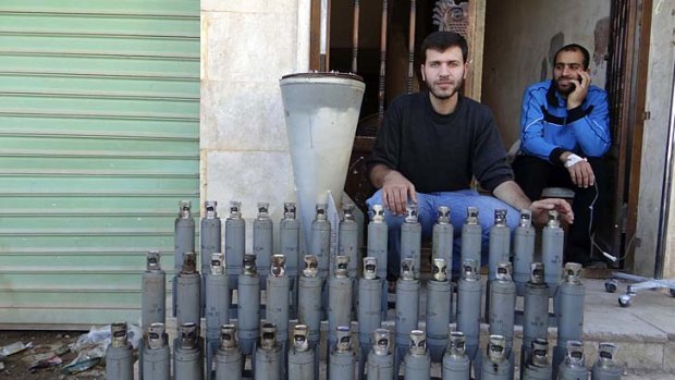 Cluster bombs that activists said were fired by a Syria's air force in the country's north.