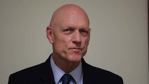 Minister for School Education Peter Garrett in Sydney on Wednesday... wearing a blue tie.