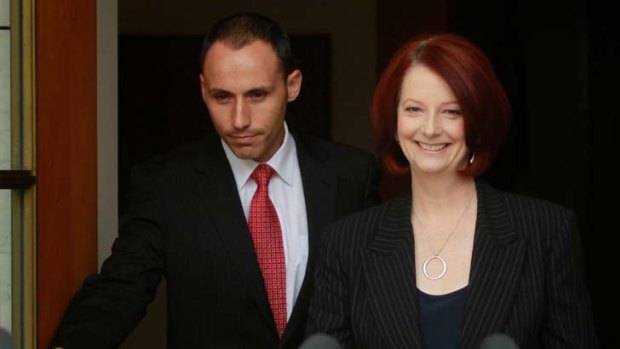 A likely candidate ... David Bradbury with Julia Gillard.