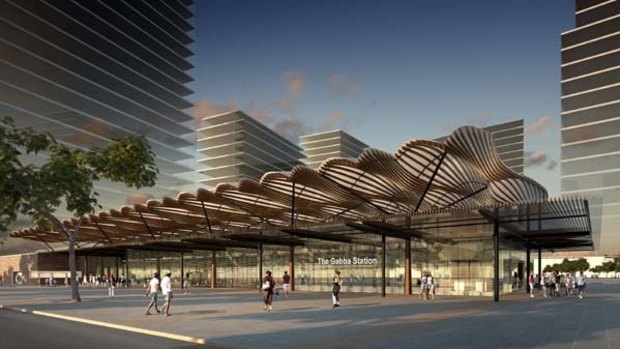 An artist's impression of the Woolloongabba station.