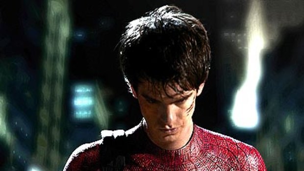 Transformed ... Andrew Garfield at the new Spider-Man.