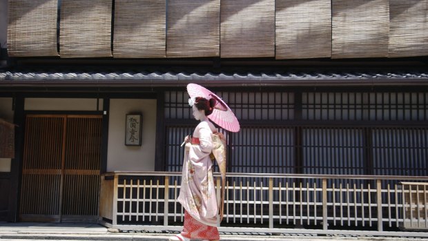 Traditional dress in Kyoto, Japan.