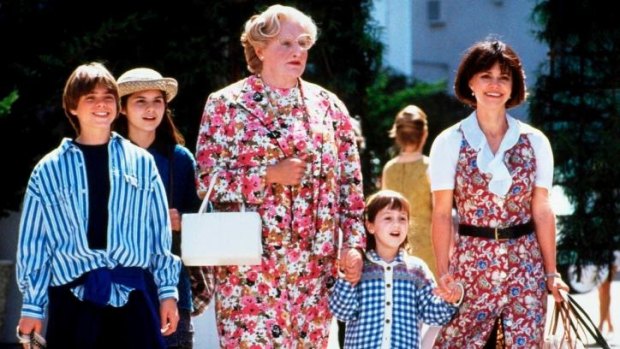 Mara Wilson (second from right) was just aged five when she starred with Robin Williams in <i>Mrs Doubtfire.</i>