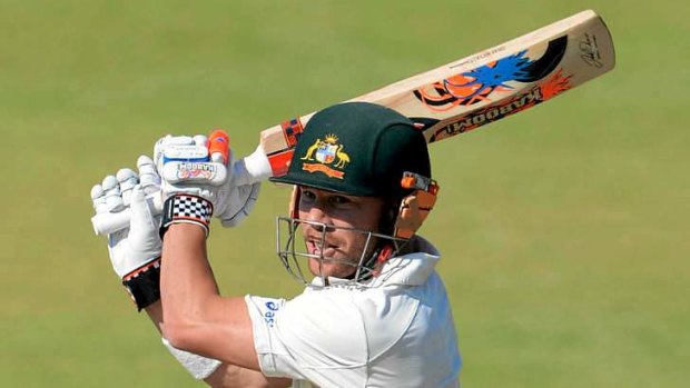 Timing: David Warner celebrates his century for Australia A one day one of the first unofficial Test match against South Africa A in Pretoria.