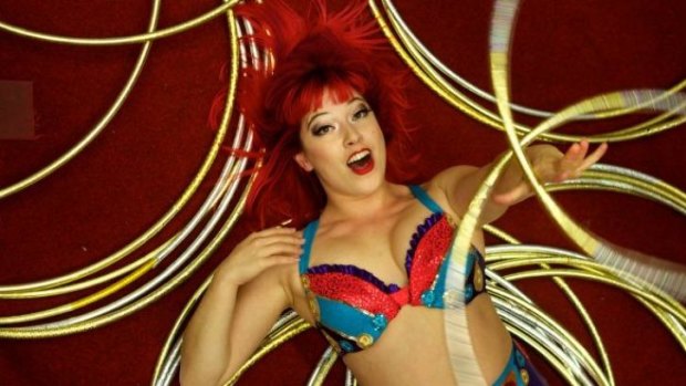 Hooped in: Circus Oz hula hoop performer Lilikoi Kaos.