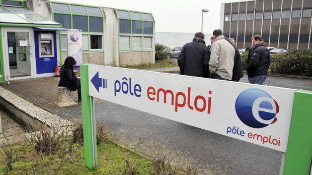 A French state employment agency, Pole Emploi, in Nantes, western France on February 13, 2013 following the self immolation of an unemployed Frenchman.