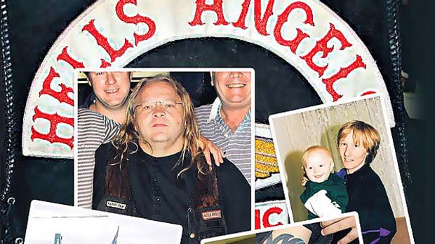 History of violence ... (clockwise from middle) Terrence Tognolini; murdered Bendigo mother Vicki Jacobs and son Ben; Tognolini's blocked tattoos; the Nomads chapter clubhouse in Thomastown.