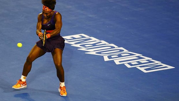 Hurry up ... Serena Williams swept aside Russia's Maria Kirilenko in under an hour to set-up a quarter-final clash with Sloane Stephens.