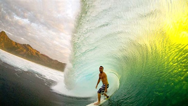 Up Periscopes ... Wade Goodall surfs Scar Reef.