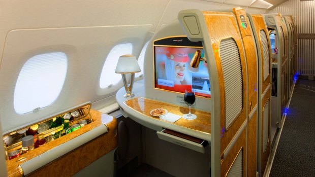 The Emirates A380-800 first class private suite.