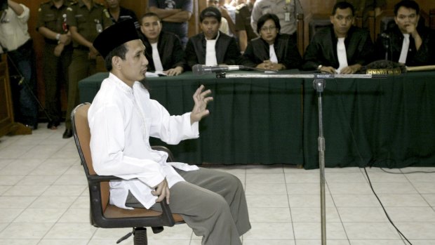 Abu Dujana on trial in Jakarta in 2008.