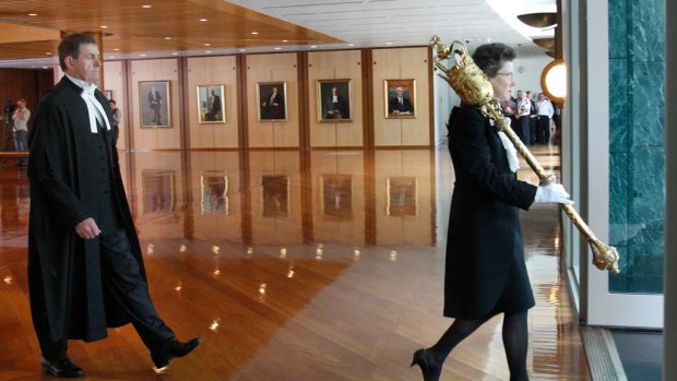 House of Representatives Speaker Peter Slipper participates in the Speaker's procession.