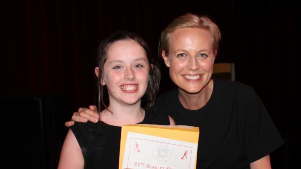 Bridey Carmel, with Janet King actress Marta Dusseldorp, won last year's young writer's prize.