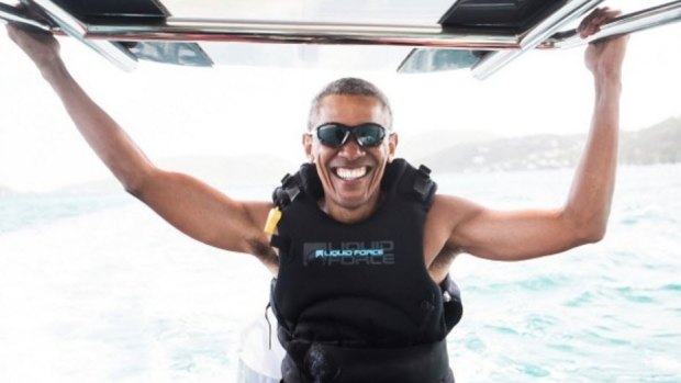 Former President Barack Obama during his Caribbean holiday.