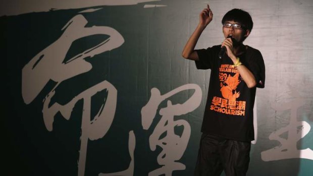 Joshua Wong, a 17-year-old who heads the group leading the student protests in Hong Kong.