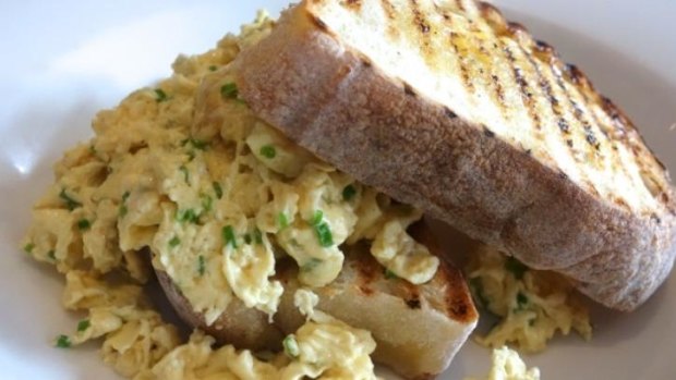 Breakfast at Cantina 663 - buttery scrambled eggs, so creamy you can't believe it.