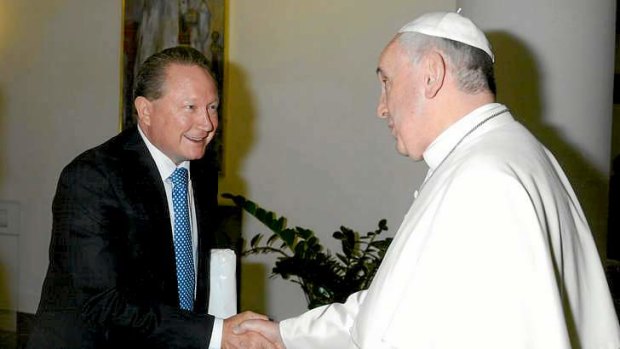 Mining billionaire Andrew Forrest meets Pope Francis to discuss a bid to end slavery.