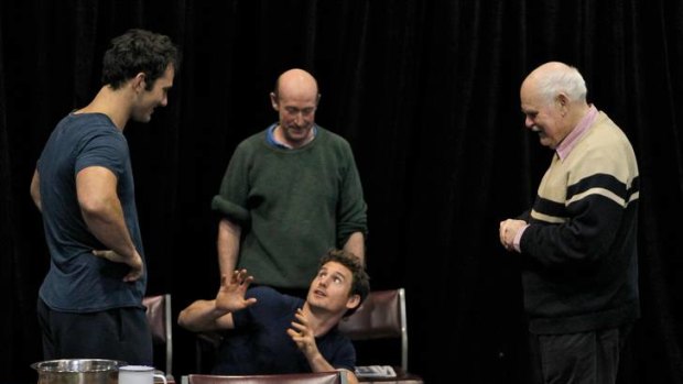 Luke McKenzie, Cain Thompson, RIchard Bligh and director Malcolm Robertson in rehearsals for <i>The McNeil Project</i>.