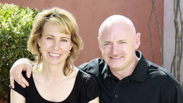 Gabrielle Giffords  with her husband, NASA astronaut Mark Kelly.