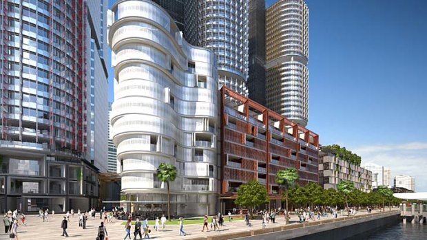 Artist impression of low rise residential apartments at Barangaroo South.