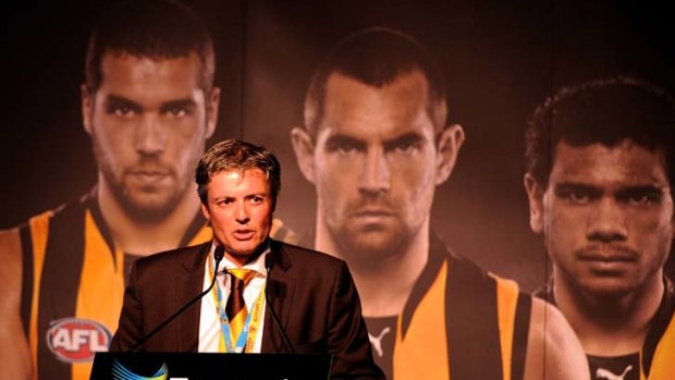 Hawthorn president Andrew Newbold before the Round one match between the Hawks and Collingwood.