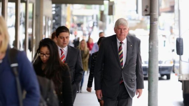 Port Stephens MP Craig Baumann arrives at the ICAC on Friday.