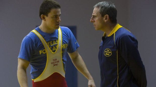 Characters who are far from articulate or self-aware: Channing Tatum and Steve Carell in <i>Foxcatcher</i>.