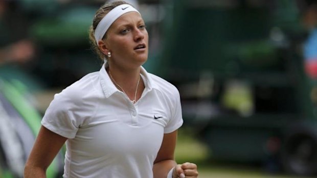 Point win: Petra Kvitova celebrates a crucial rally.