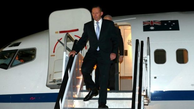 Prime Minister Tony Abbott arrives in New York.