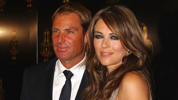 Next to hit the skids? ... Shane Warne and Elizabeth Hurley.