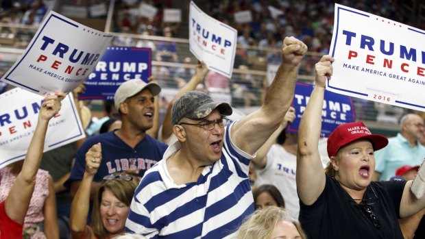Donald Trump pitches his speeches straight to the core of his supporters - middle-aged white men.