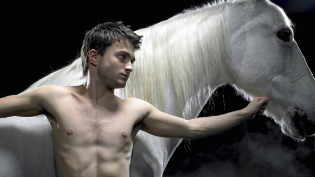 Entirely appropriate ... Daniel Radcliffe goes nude in Equus.