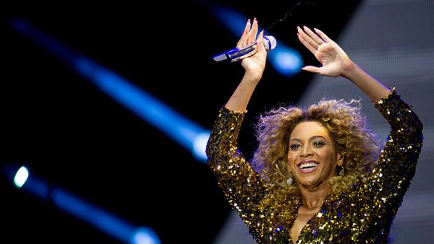 Beyonce performs on day four of the 2011 Glastonbury Music Festival.
