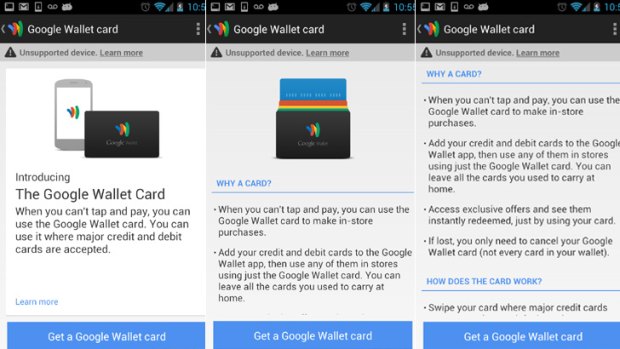 The screenshots that suggest a Google Wallet card is on the way.